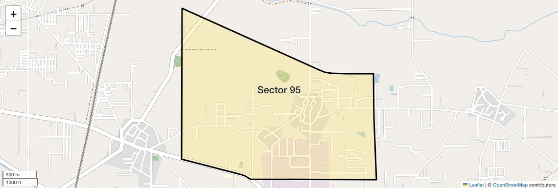 Location Map of Sector 95, Faridabad