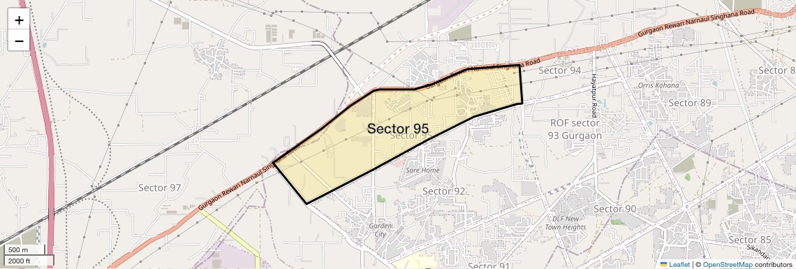 Location Map of Sector 95, Gurgaon
