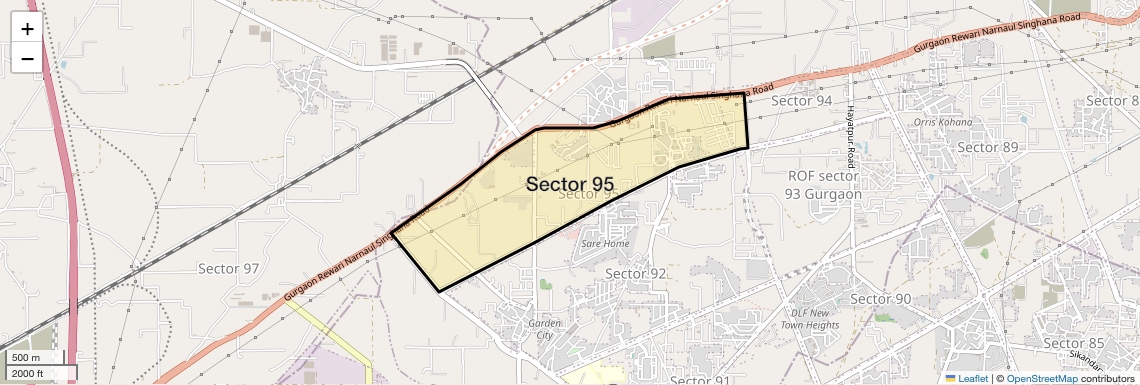Location Map of Sector 95, Gurgaon