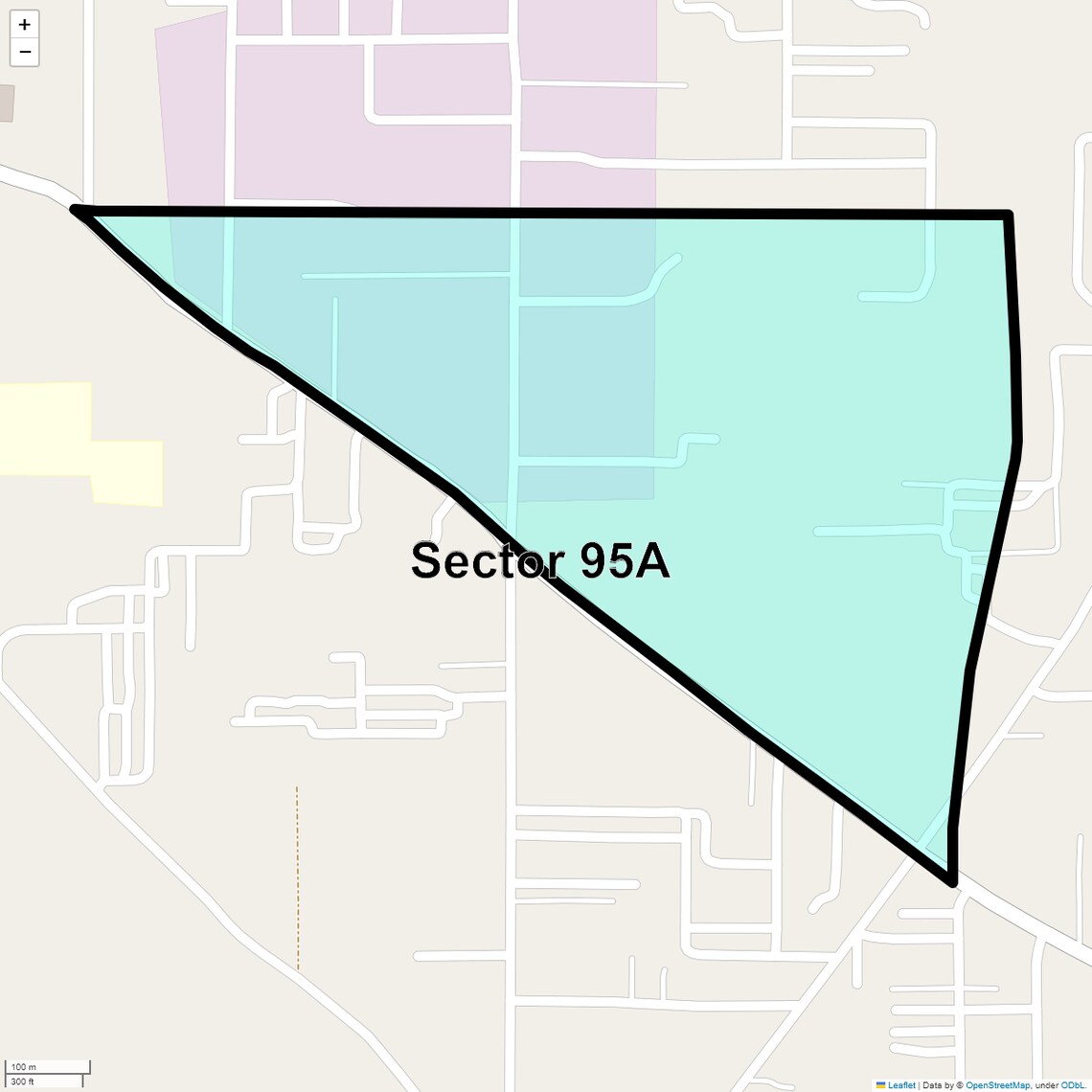 Location Map of Sector 95a, Faridabad
