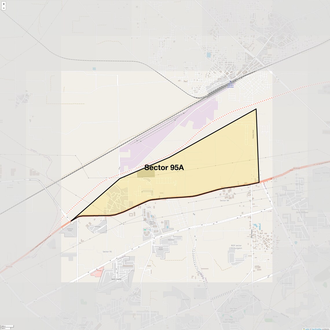 Location Map of Sector 95A, Gurgaon