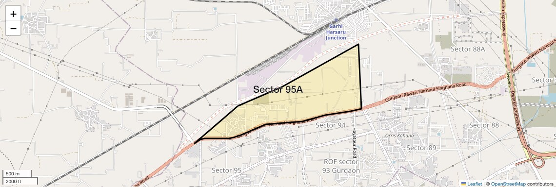 Location Map of Sector 95A, Gurgaon