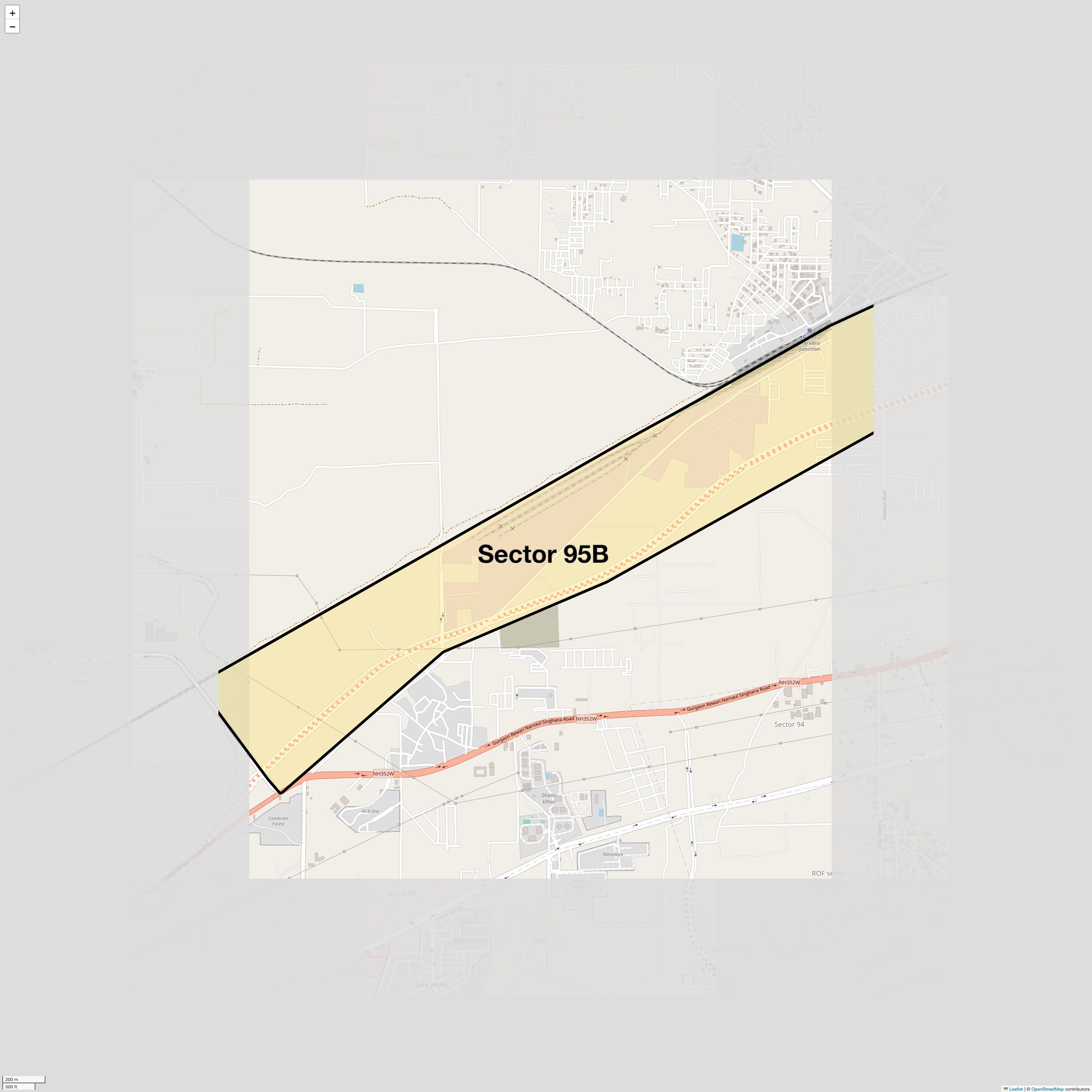 Location Map of Sector 95B, Gurgaon