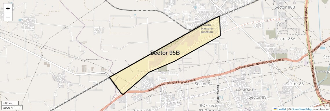 Location Map of Sector 95B, Gurgaon