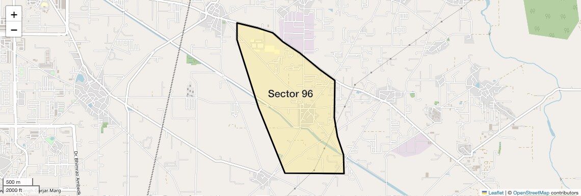 Location Map of Sector 96, Faridabad