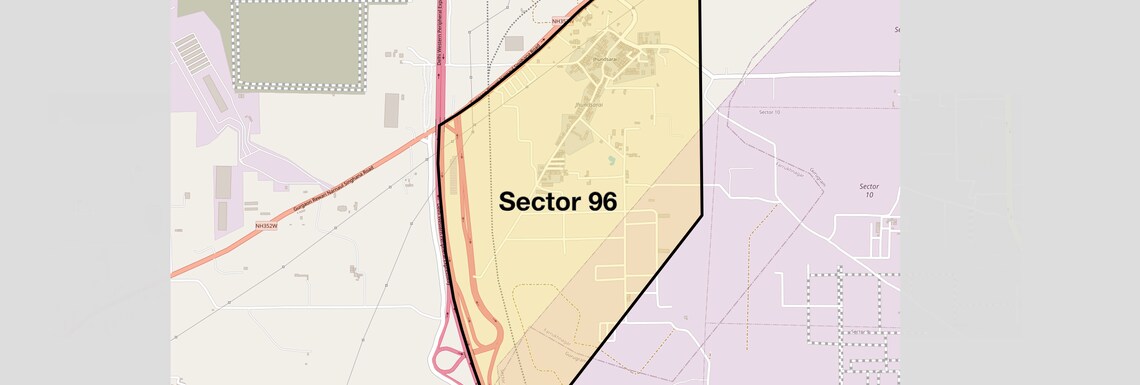 Location Map of Sector 96, Gurgaon
