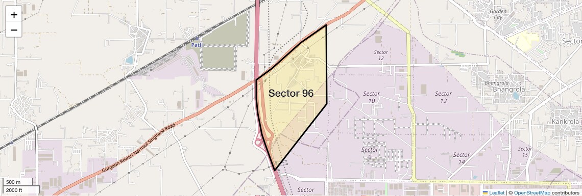 Location Map of Sector 96, Gurgaon