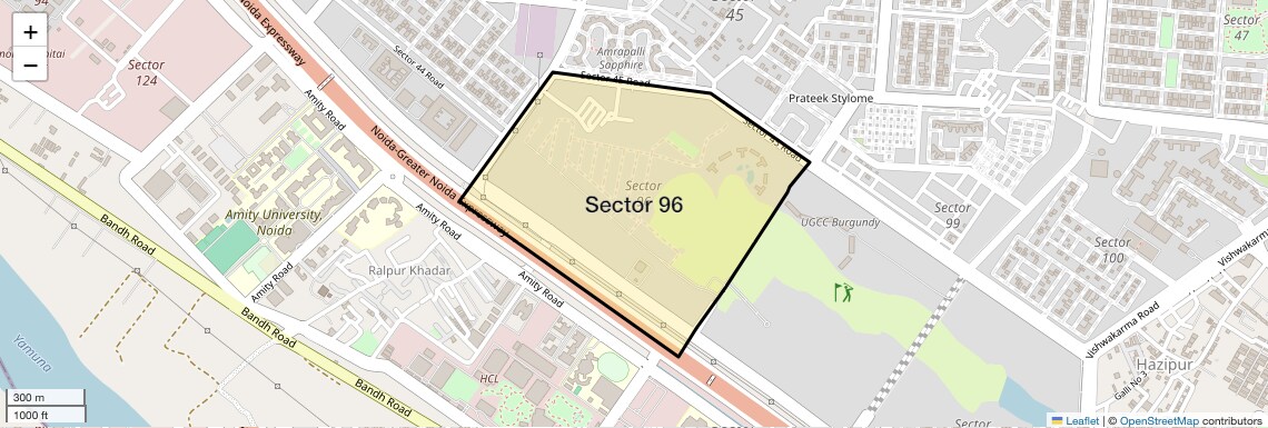 Location Map of Sector 96, Noida