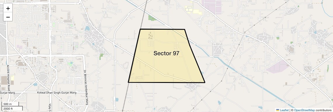 Location Map of Sector 97, Faridabad