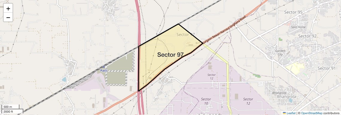 Location Map of Sector 97, Gurgaon