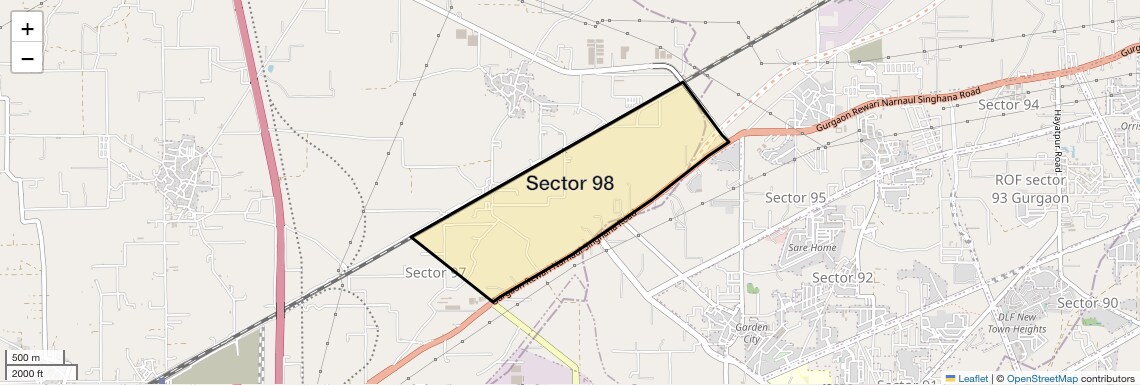Location Map of Sector 98, Gurgaon