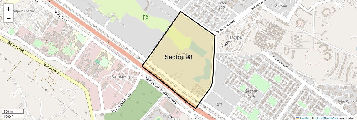 Location Map of Sector 98, Noida