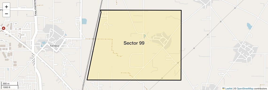 Location Map of Sector 99, Faridabad