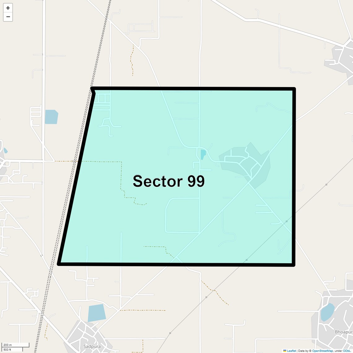 Location Map of Sector 99, Faridabad