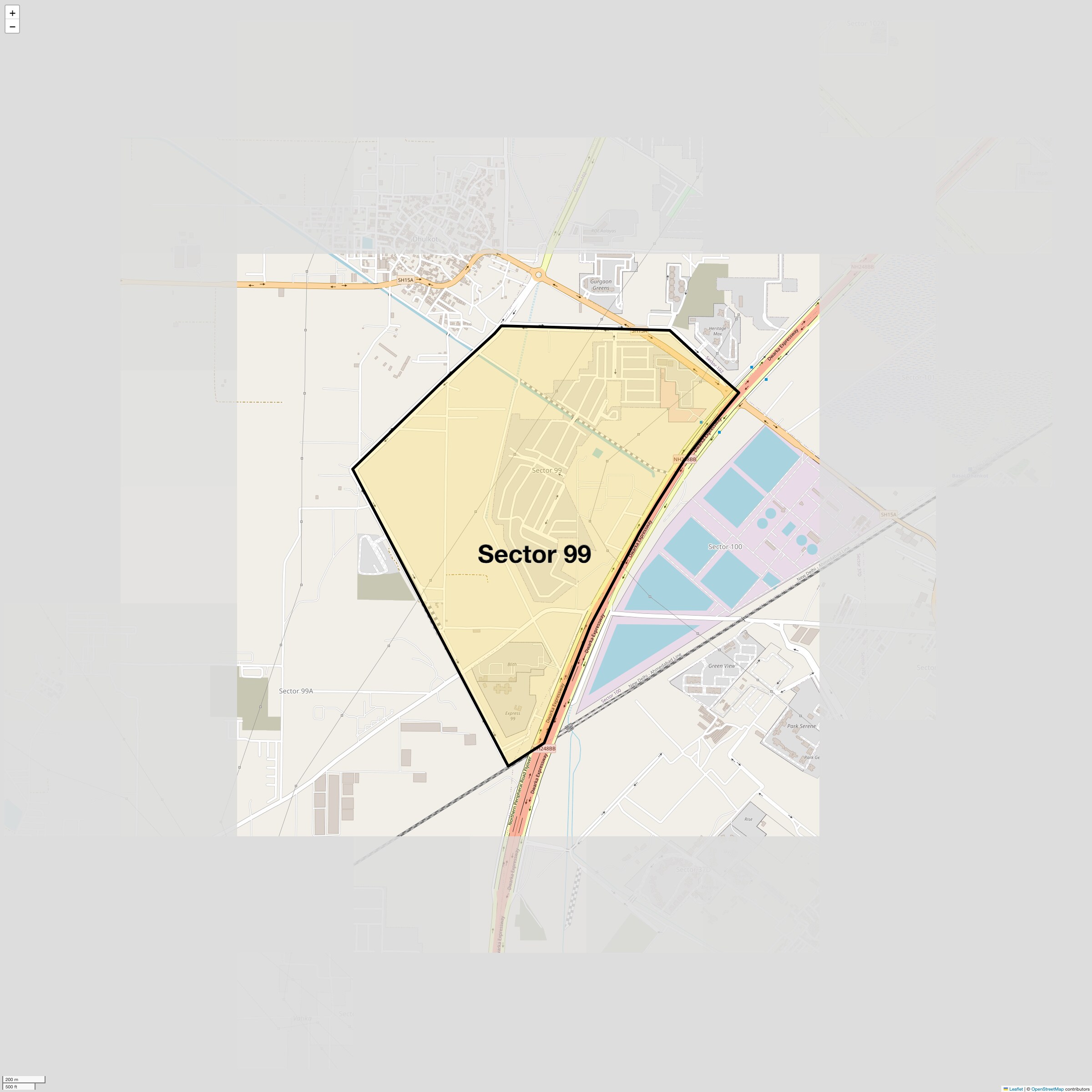 Location Map of Sector 99, Gurgaon