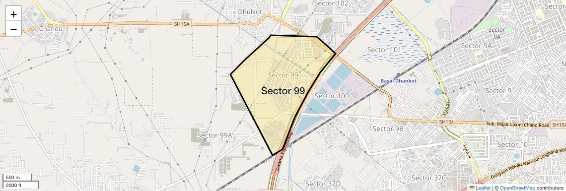 Location Map of Sector 99, Gurgaon