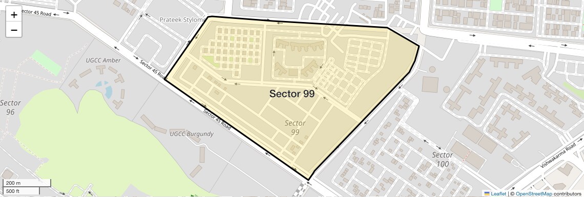 Location Map of Sector 99, Noida