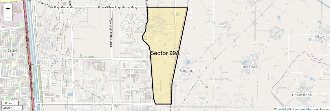 Location Map of Sector 99A, Faridabad