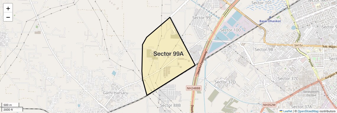 Location Map of Sector 99A, Gurgaon
