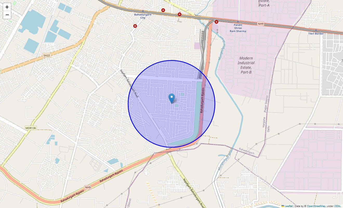 Location Map of Sector 9A, Bahadurgarh