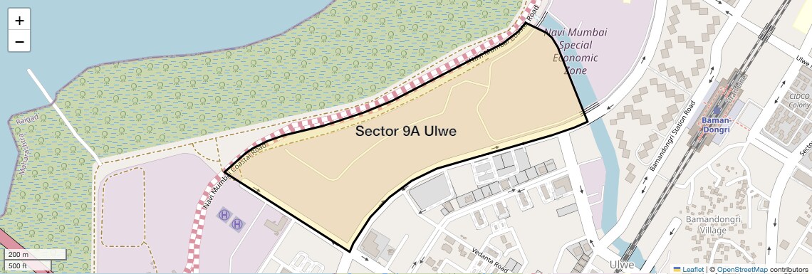 Location Map of Sector 9A Ulwe, Navi Mumbai