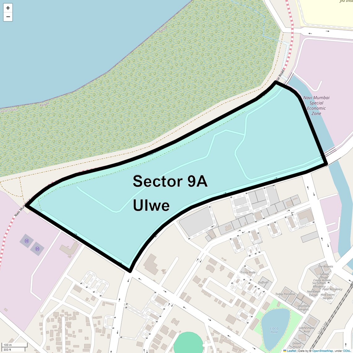 Location Map of Sector 9a Ulwe, Navi Mumbai