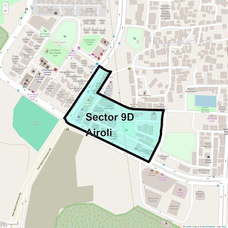 Location Map of Sector 9d Airoli