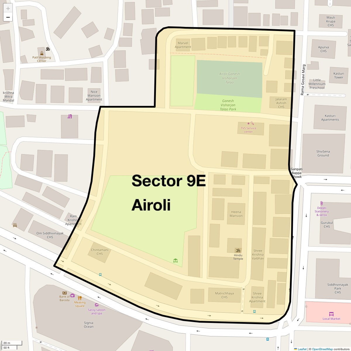 Sector 9E Airoli Map