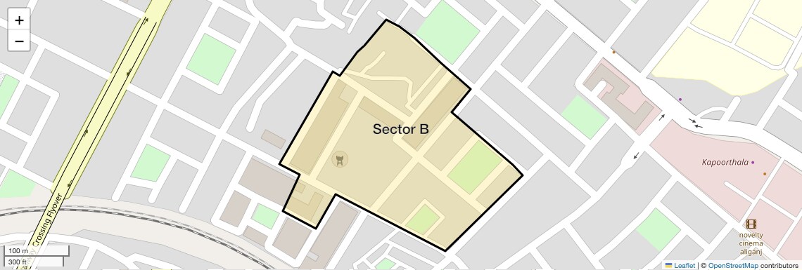 Location Map of Sector B, Lucknow