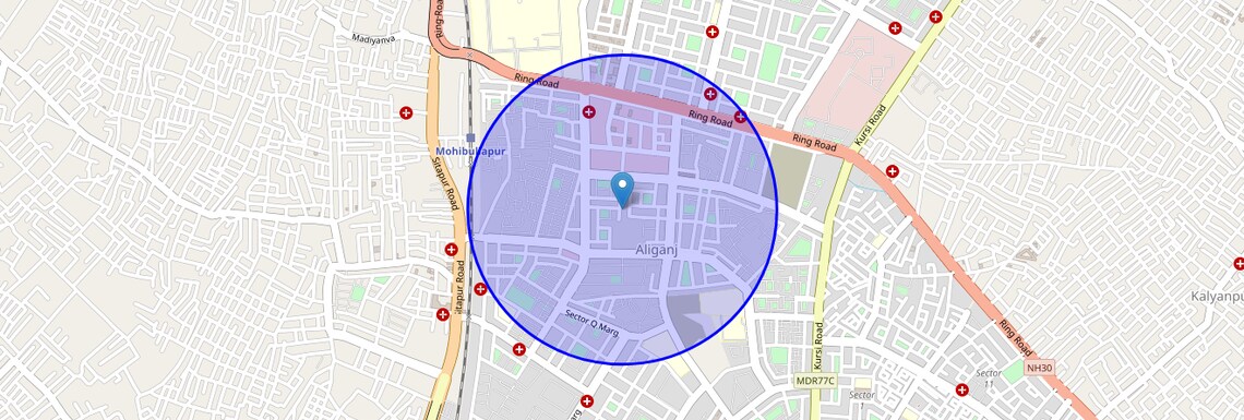 Location Map of Sector B, Lucknow
