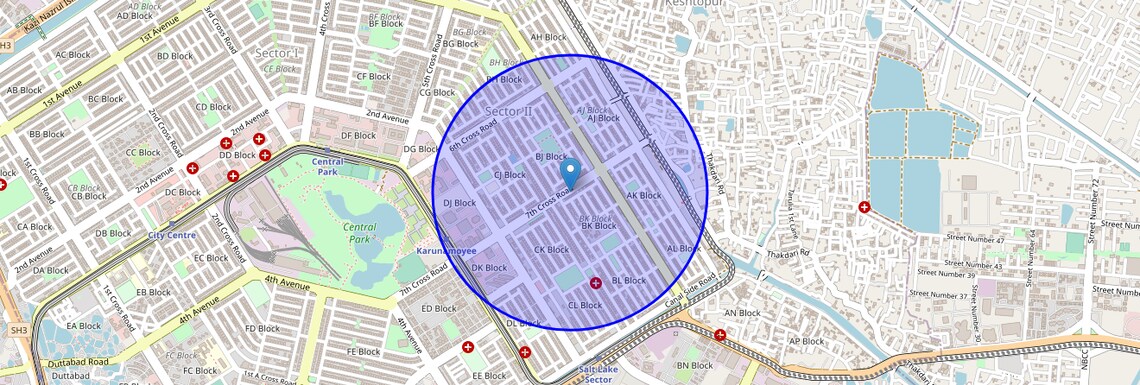 Location Map of Sector ii, Kolkata