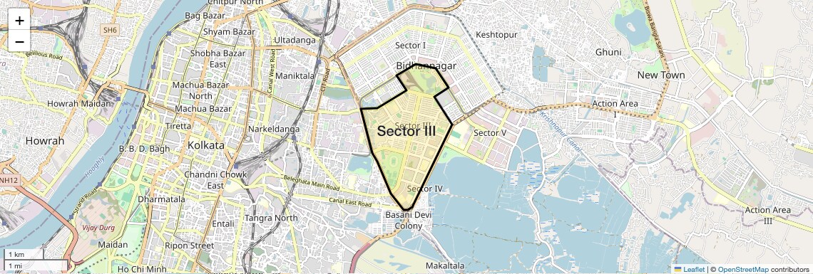 Location Map of Sector III, Kolkata