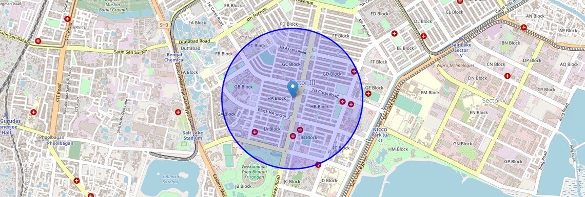 Location Map of Sector III, Kolkata