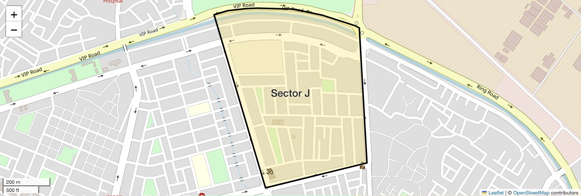 Location Map of Sector J, Lucknow