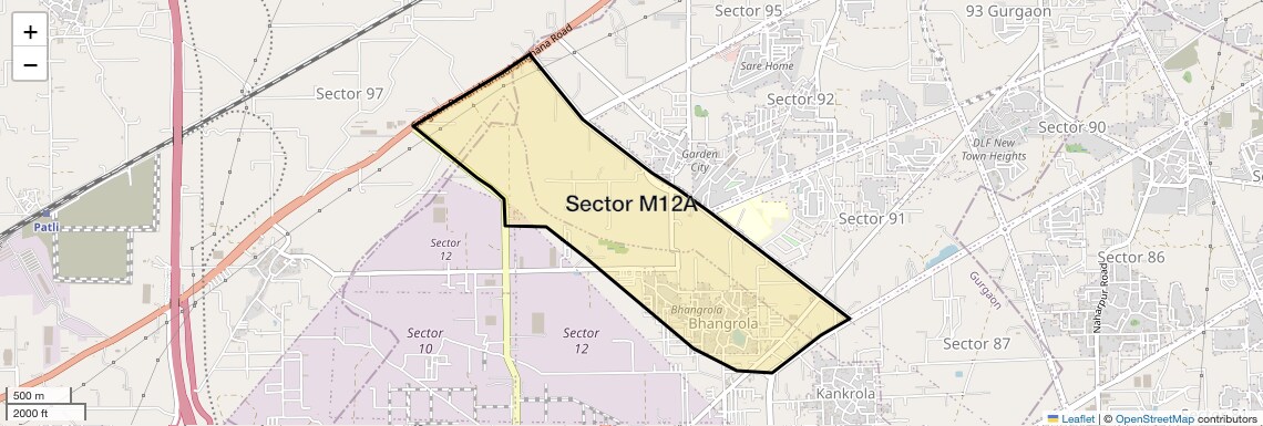 Location Map of Sector M12A, Gurgaon