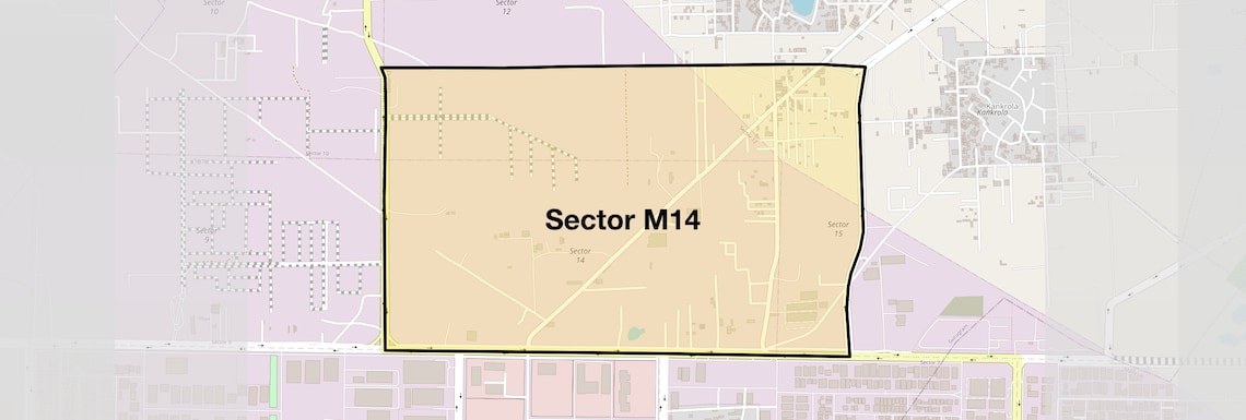 Location Map of Sector M14, Gurgaon