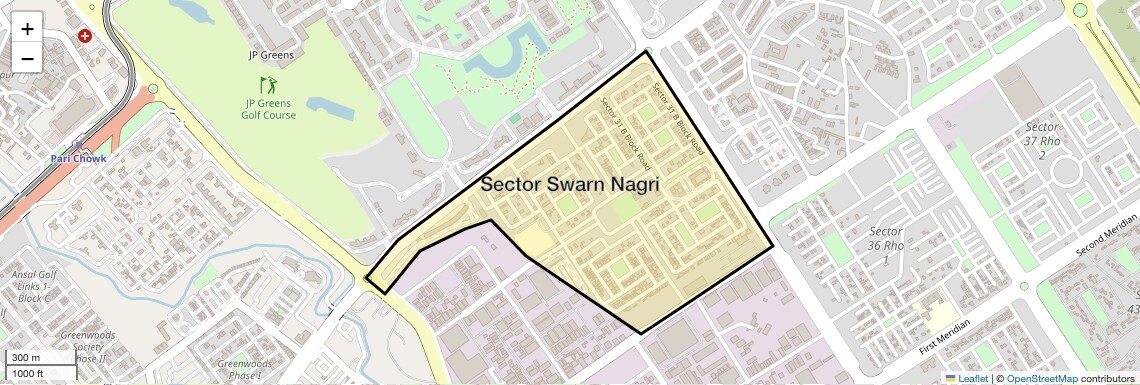 Location Map of Sector Swarn Nagri, Greater Noida