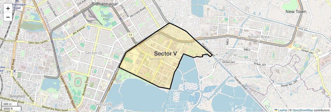 Location Map of Sector V, Kolkata