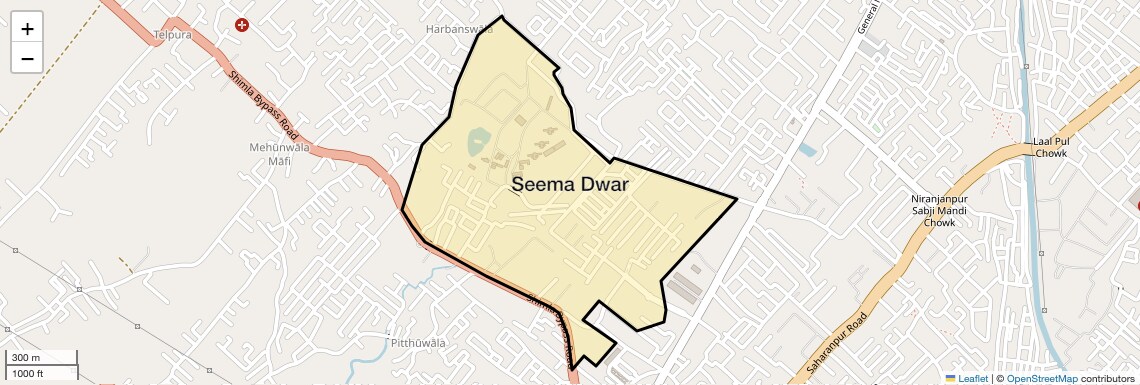 Location Map of Seema Dwar, Dehradun