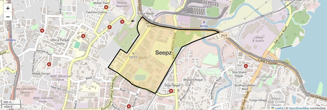 Location Map of Seepz, Mumbai