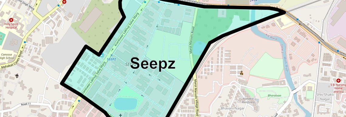 Location Map of Seepz, Mumbai