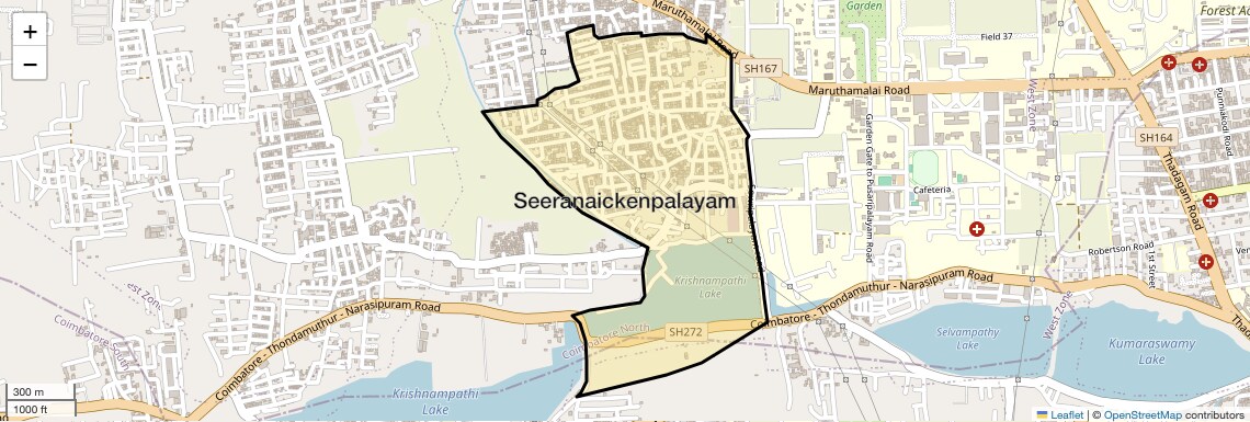 Location Map of Seeranaickenpalayam, Coimbatore