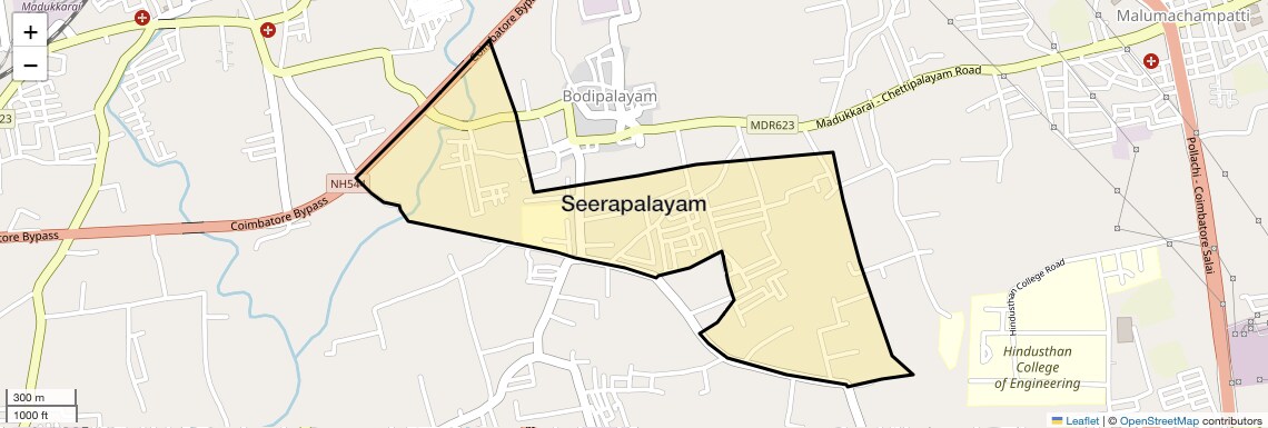 Location Map of Seerapalayam, Coimbatore