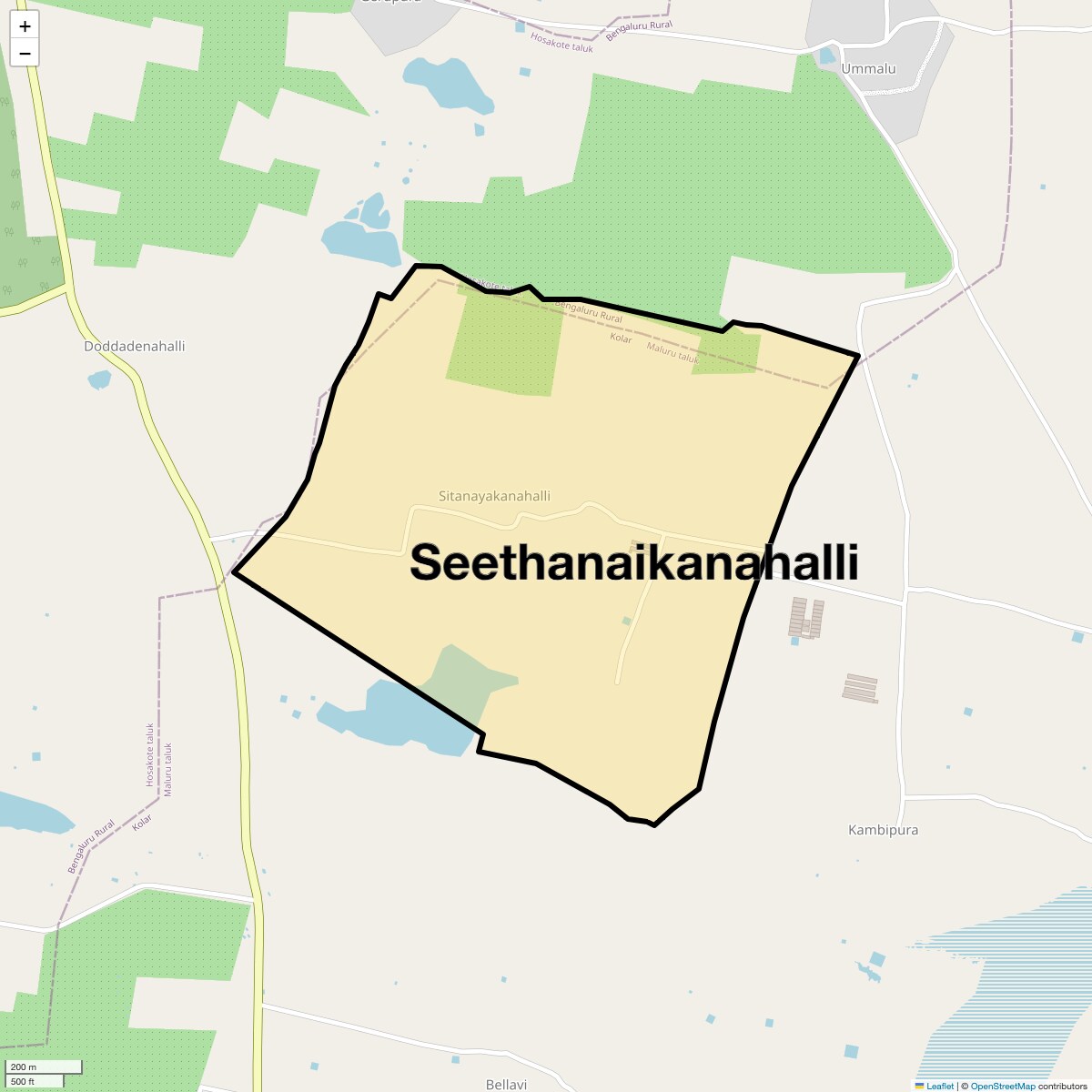 Location Map of Seethanaikanahalli, Bangalore