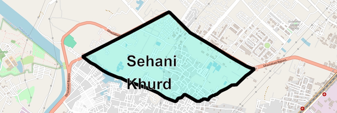 Location Map of Sehani Khurd, Ghaziabad