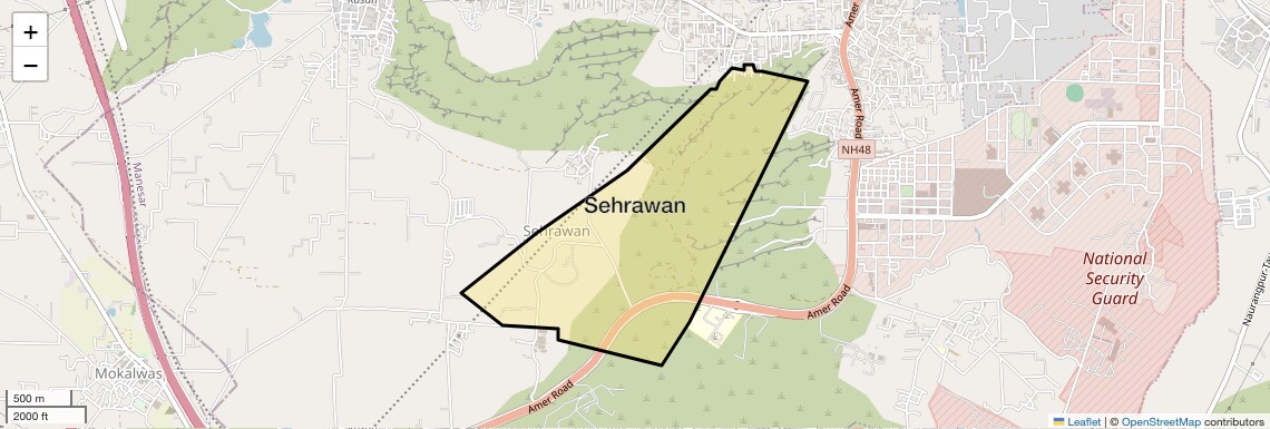 Location Map of Sehrawan, Gurgaon