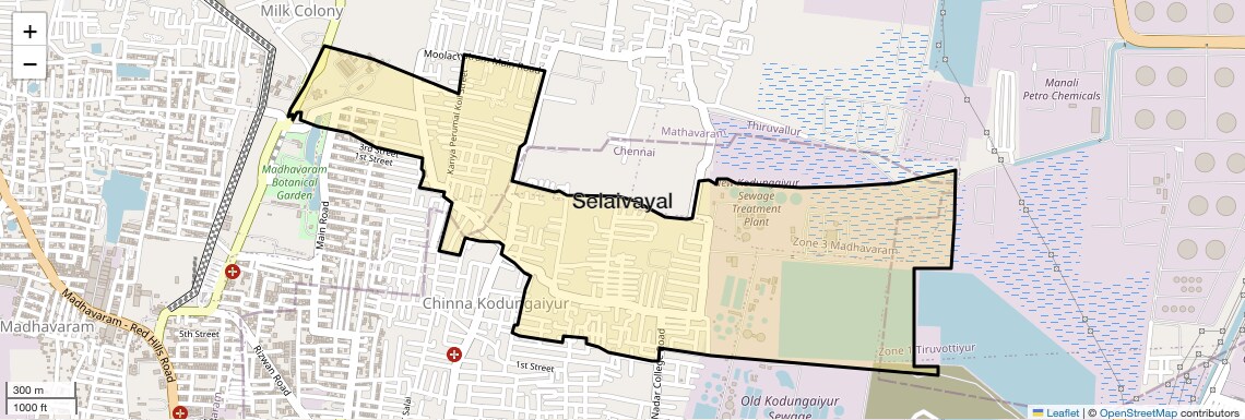 Location Map of Selaivayal, Chennai