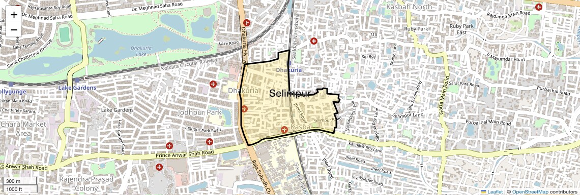 Location Map of Selimpur, Kolkata