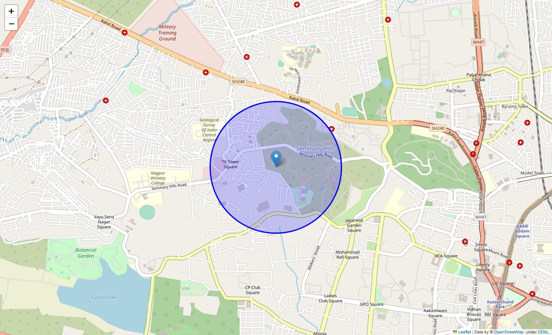 Location Map of Seminary Hills, Nagpur
