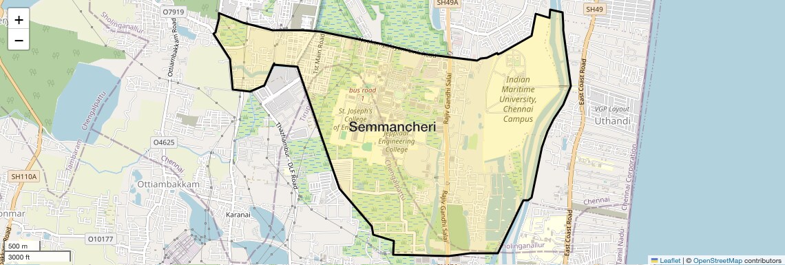 Location Map of Semmancheri, Chennai